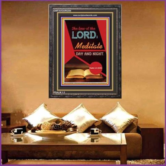 MEDITATE DAY AND NIGHT   Scripture Wood Frame Signs   (GWFAVOUR5205)   