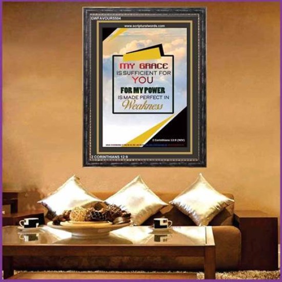 MY GRACE IS SUFFICIENT    Bible Verse Wall Art Frame   (GWFAVOUR5504)   