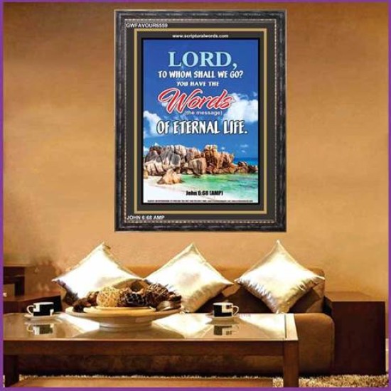 WORDS OF ETERNAL LIFE   Biblical Art Acrylic Glass Frame    (GWFAVOUR6559)   