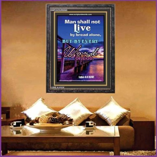 MAN SHALL NOT LIVE BY BREAD ALONE   Contemporary Christian poster   (GWFAVOUR6565)   