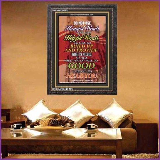 WATCH YOUR WORDS   Bible Scriptures on Love Acrylic Glass Frame   (GWFAVOUR6651)   