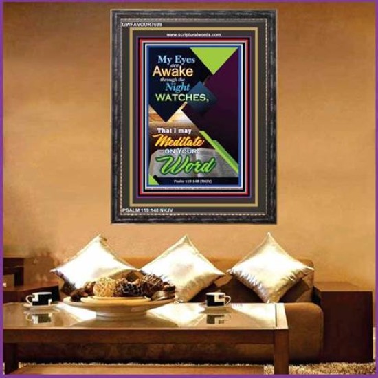 MEDITATE ON THE WORD   Inspirational Wall Art Frame   (GWFAVOUR7699)   