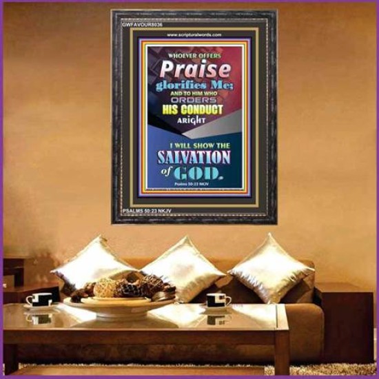 THE SALVATION OF GOD   Bible Verse Framed for Home   (GWFAVOUR8036)   