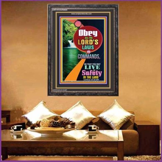 OBEY THE LORDS  COMMANDS   Bible Verses  Picture Frame Gift   (GWFAVOUR8685)   