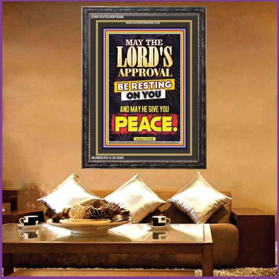 MAY HE GIVE YOU PEACE   Framed Scripture Art   (GWFAVOUR9164B)   