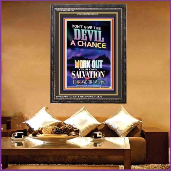 WORK OUT YOUR SALVATION   Bible Verses Wall Art Acrylic Glass Frame   (GWFAVOUR9209)   