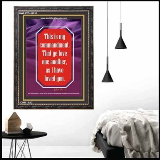 LOVE ONE ANOTHER   Bible Verse Framed for Home Online   (GWFAVOUR038)   