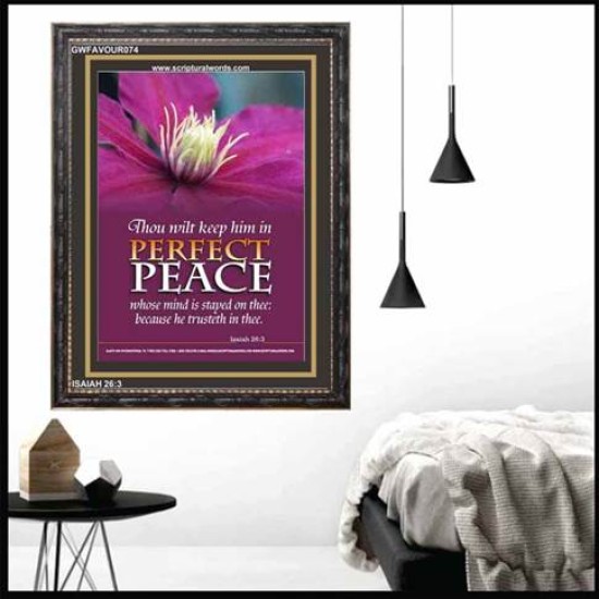 PERFECT PEACE   Scripture Wooden Frame Signs   (GWFAVOUR074)   