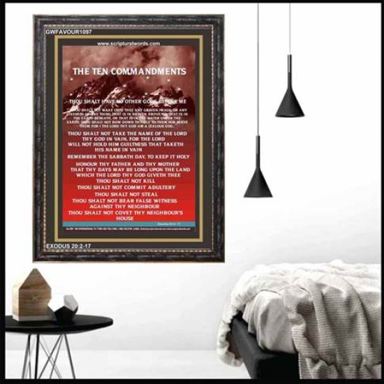 THE TEN COMMANDMENTS   Framed Business Entrance Lobby Wall Decoration    (GWFAVOUR1097)   