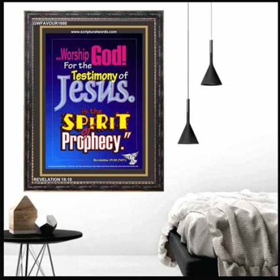 WORSHIP GOD   Bible Verse Framed for Home Online   (GWFAVOUR1680)   