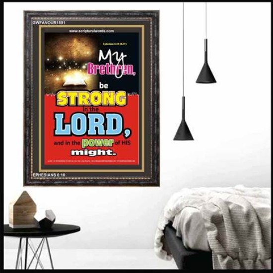 POWER OF HIS MIGHT   Scripture Art Acrylic Glass Frame   (GWFAVOUR1891)   