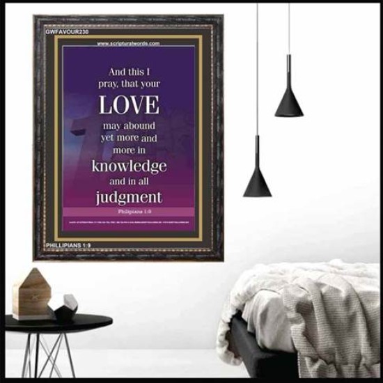 LOVE THE LORD WITH ALL THINE HEART   Contemporary Christian Paintings Acrylic Glass frame   (GWFAVOUR230)   