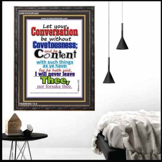 NEVER LEAVE THEE   Bible Verse Frame for Home   (GWFAVOUR3402)   