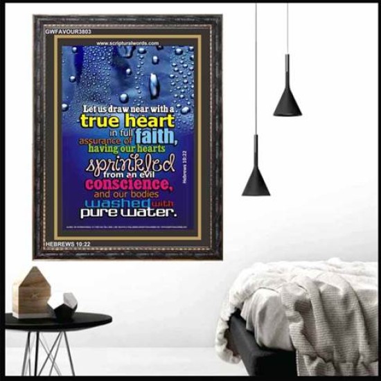 TRUE HEART   Large Frame Scriptural Wall Art   (GWFAVOUR3803)   