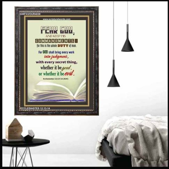 WHOLE DUTY OF MAN   Acrylic Glass Framed Bible Verse   (GWFAVOUR4038)   