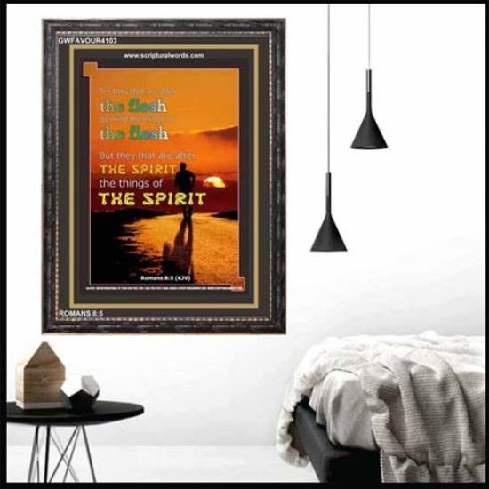 MIND THE THINGS OF THE FLESH   Scripture Art Acrylic Glass Frame   (GWFAVOUR4103)   