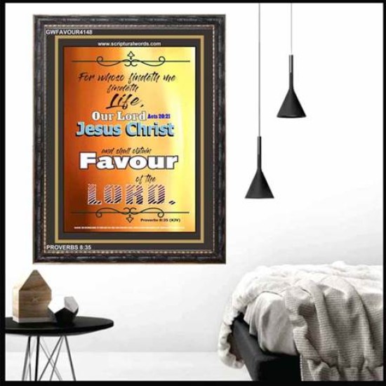 OBTAIN FAVOUR OF THE LORD   Bible Verse Framed for Home   (GWFAVOUR4148)   