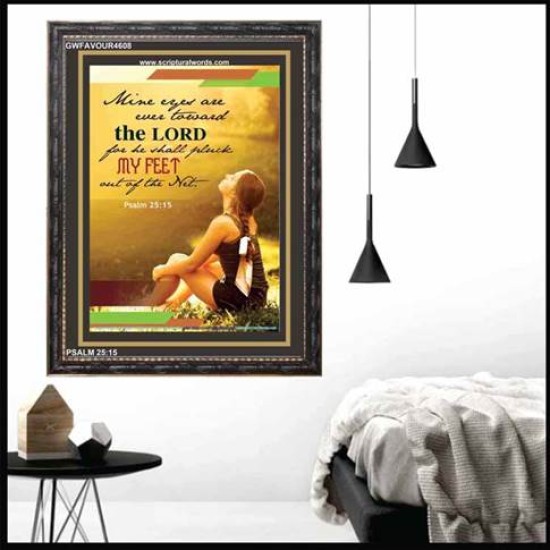 MINE EYES ARE EVER TOWARD THE LORD   Scriptures Wall Art   (GWFAVOUR4608)   