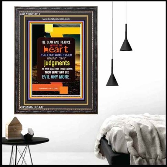 WITH ALL THE HEART   Scripture Art Prints   (GWFAVOUR4715)   