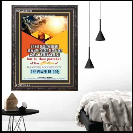 PARTAKER OF THE AFFLICTION OF THE GOSPEL   Framed Lobby Wall Decoration   (GWFAVOUR5125)   