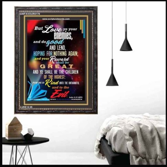 LOVE YE YOUR ENEMIES   Bible Verses Frame for Home Online   (GWFAVOUR5178)   