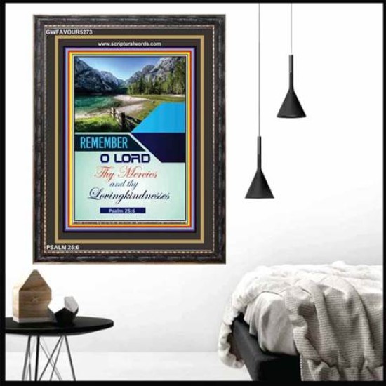 O LORD THY MERCIES   Bible Verse Acrylic Glass Frame   (GWFAVOUR5273)   