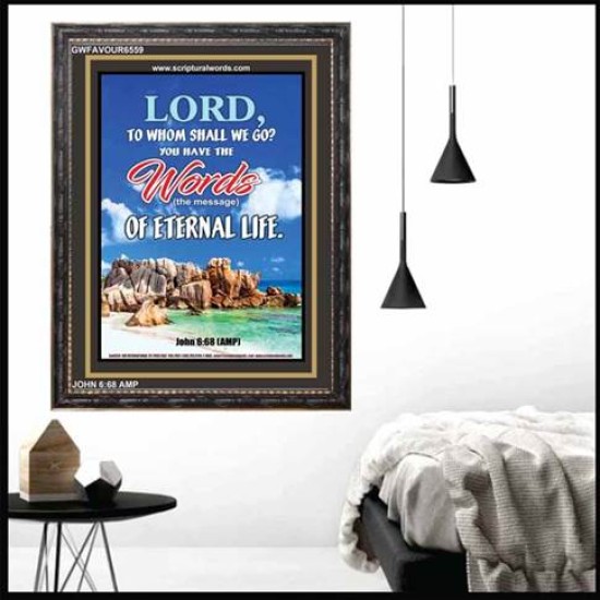 WORDS OF ETERNAL LIFE   Biblical Art Acrylic Glass Frame    (GWFAVOUR6559)   