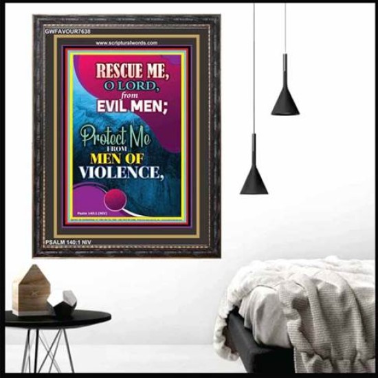 PROTECT ME FROM VIOLENT MEN   Contemporary Christian Wall Art Frame   (GWFAVOUR7638)   