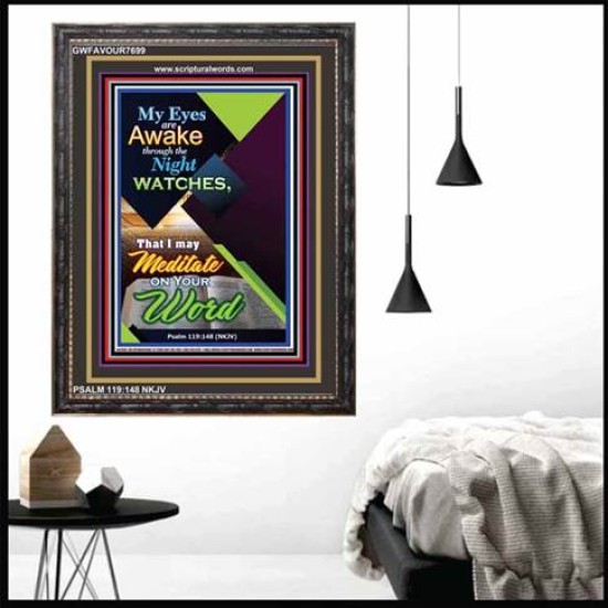 MEDITATE ON THE WORD   Inspirational Wall Art Frame   (GWFAVOUR7699)   