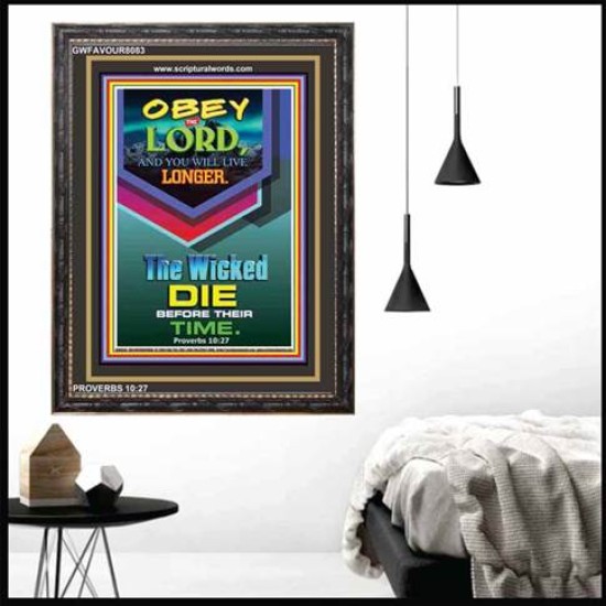 OBEY THE LORD   Encouraging Bible Verse Framed   (GWFAVOUR8083)   