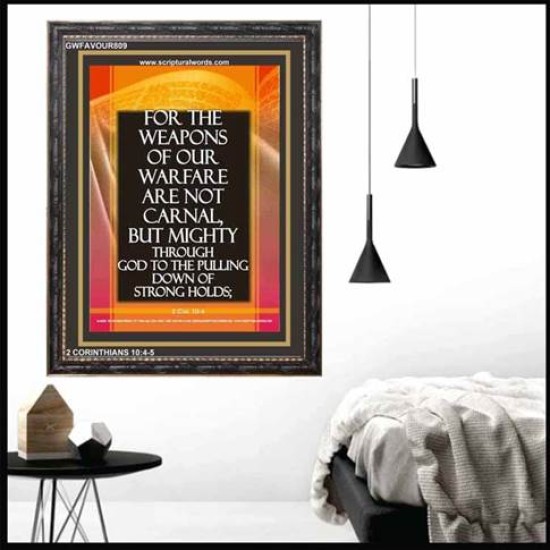 THE WEAPONS OF OUR WARFARE   Portrait of Faith Wooden Framed   (GWFAVOUR809)   