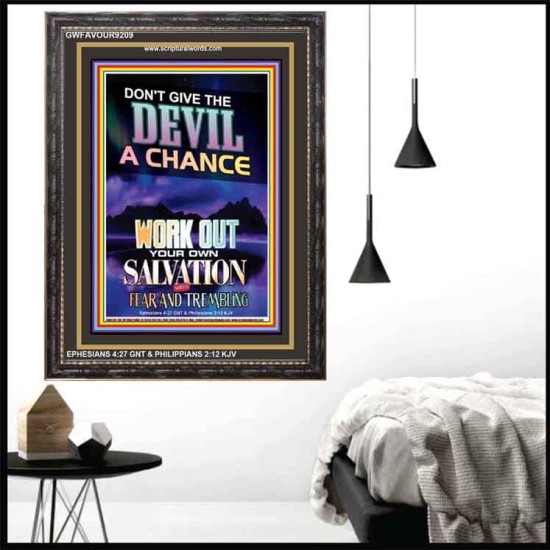 WORK OUT YOUR SALVATION   Bible Verses Wall Art Acrylic Glass Frame   (GWFAVOUR9209)   