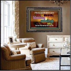 SET BEFORE YOU LIFE AND DEATH   Bible Verse Framed Art   (GWFAVOUR3547)   