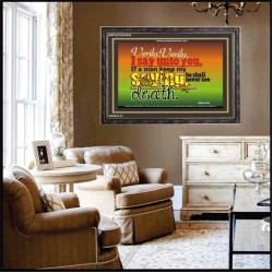 VERILY VERILY   Scripture Art Prints Framed   (GWFAVOUR3838)   "45x33"