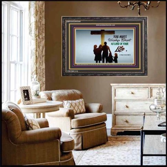 WORSHIP CHRIST   Christian Framed Art   (GWFAVOUR4349)   