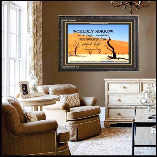 WORDLY SORROW   Custom Frame Scriptural ArtWork   (GWFAVOUR4390)   