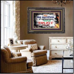 SACRIFICES OF RIGHTEOUSNESS   Bible Verse Frame for Home Online   (GWFAVOUR4471)   