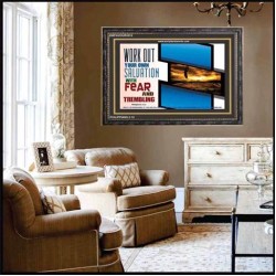 WORK OUT YOUR SALVATION   Biblical Art Acrylic Glass Frame   (GWFAVOUR5312)   "45x33"