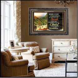 A CLEAR CONSCIENCE   Scripture Frame Signs   (GWFAVOUR6734)   "45x33"