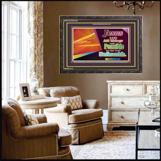 ALL THINGS ARE POSSIBLE   Inspiration Wall Art Frame   (GWFAVOUR7936)   