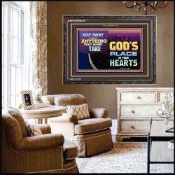 WHAT IS GOD'S PLACE IN YOUR HEART   Large Framed Scripture Wall Art   (GWFAVOUR9379)   "45x33"