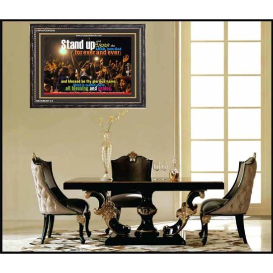 ALL BLESSING AND PRAISE   Frame Scriptural Wall Art   (GWFAVOUR3555)   