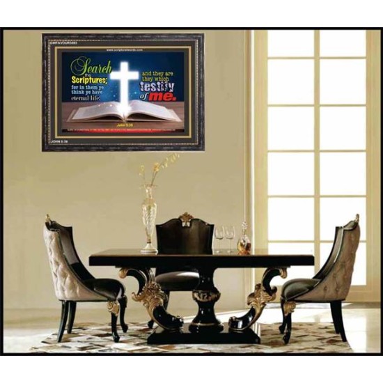 SEARCH THE SCRIPTURES   Framed Bible Verse Art   (GWFAVOUR3593)   