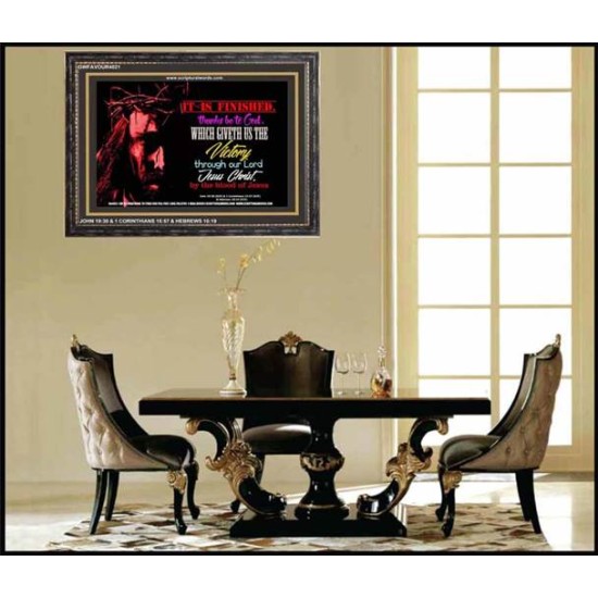 VICTORY BY THE BLOOD OF JESUS   Bible Scriptures on Love Acrylic Glass Frame   (GWFAVOUR4021)   