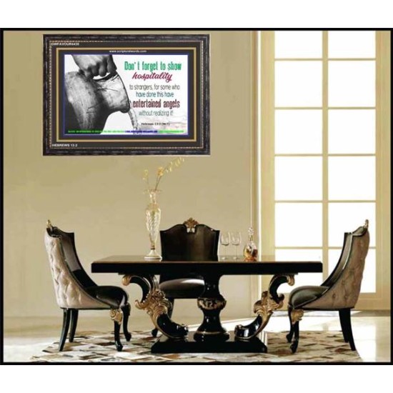 SHOW HOSPITALITY   Bible Verse Frame for Home   (GWFAVOUR4435)   