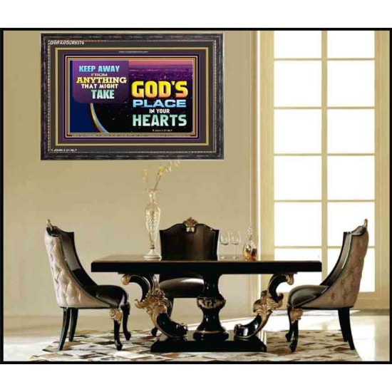 WHAT IS GOD'S PLACE IN YOUR HEART   Large Framed Scripture Wall Art   (GWFAVOUR9379)   