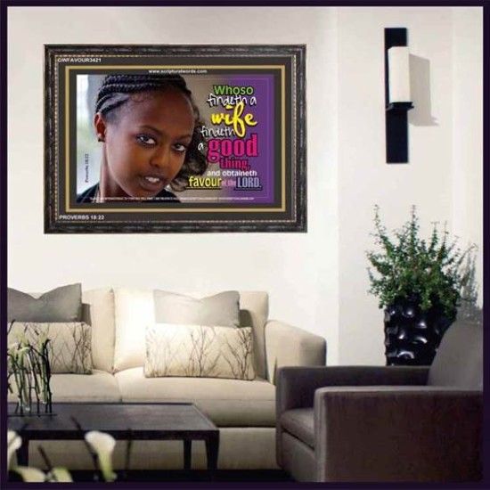 WHOSO FINDETH A WIFE   Frame Large Wall Art   (GWFAVOUR3421)   