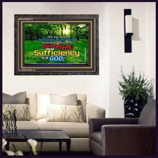 ALL SUFFICIENT GOD   Large Frame Scripture Wall Art   (GWFAVOUR3774)   