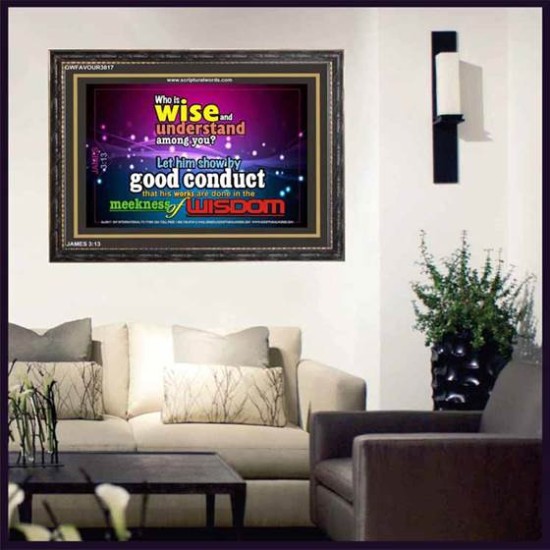 WISDOM   Scriptural Framed Signs   (GWFAVOUR3817)   