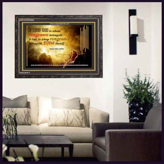 VENGEANCE BELONGS TO GOD   Acrylic Glass Frame Scripture Art   (GWFAVOUR3904)   